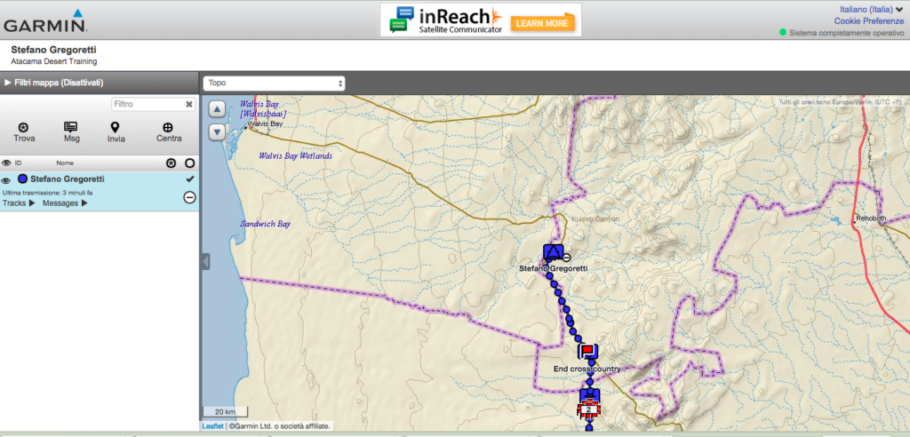 Stefano Gregoretti traccia Garmin inReach Namibia Stefano Gregoretti traccia Garmin inReach Namibia