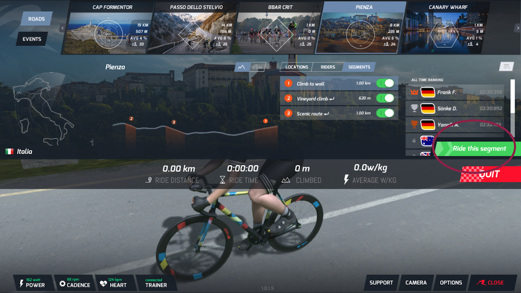 Road Grand Tours segmento bici