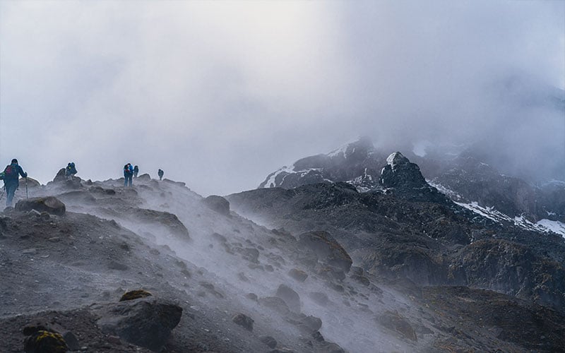 nebbia in montagna pericolosa